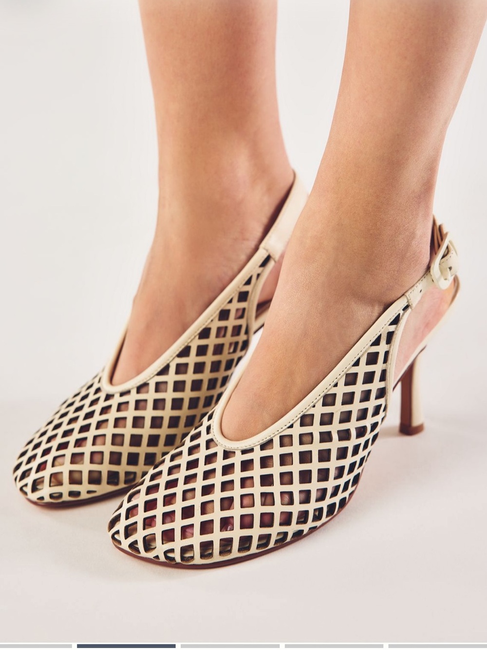 Lola Cruz Women’s Slingback Heels with Lattice Cutout New size 40